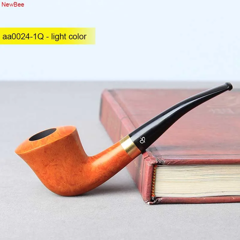 MUXIANG Handmade Briar Wood Tobacco Pipes Loop Decor Bent Smoking Pipe With 9 MM Filter Free 10 Smoking Tools Kit Premium Gifts