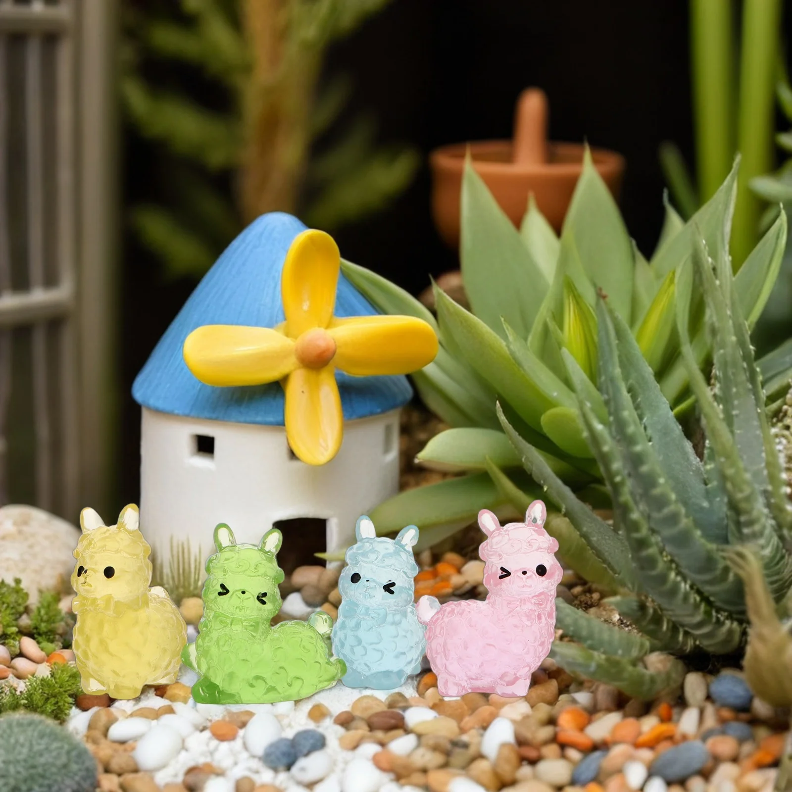 12 قطعة من زخارف موضوع الألبكة لطاولة حوض السمك، تماثيل بيت الدمى اللطيفة على شكل حيوانات، المنمنمات #2