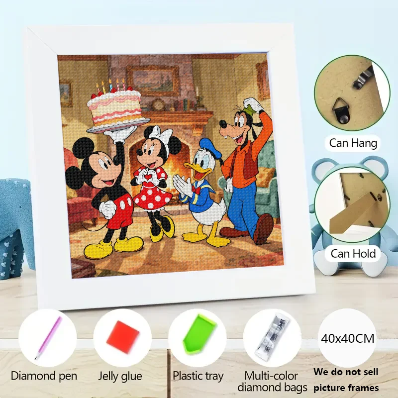 

5D DIY Набор алмазной живописи, Дисней Микки Маус Минни Дональд Дак Гуфи и друзья, празднование дня рождения с тотом, полная дрель Rh