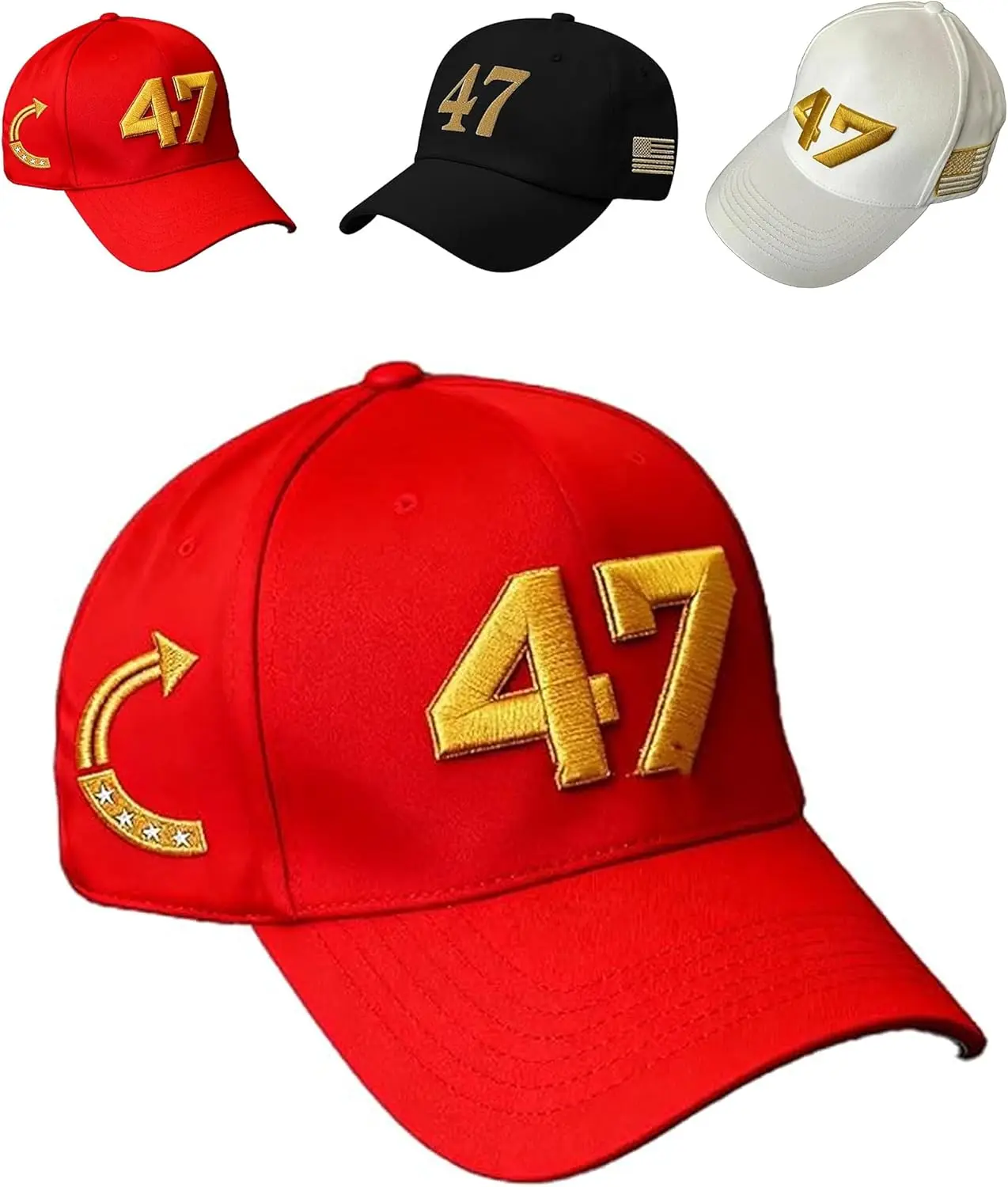 Unisex 47 Printed Baseball Cap, Gold Embroidery, Turning Freedom Vintage Print Hat, Freedom, Patriot