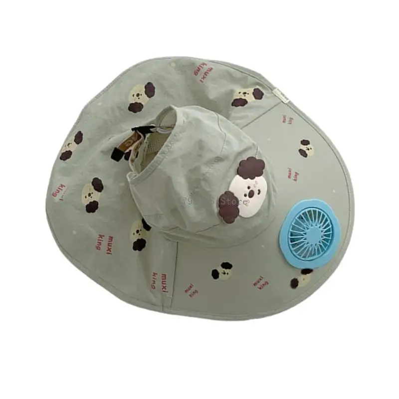  Kids Sun Hat with Fan Quick Drying Cooling Fan with UPF50+ Protections Portable Hat for Outdoor Activities for Ages 3-10