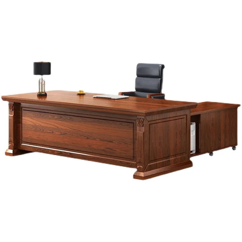 

ash wood, solid wood leather, boss table, simple, large desk, fashion, paint office
