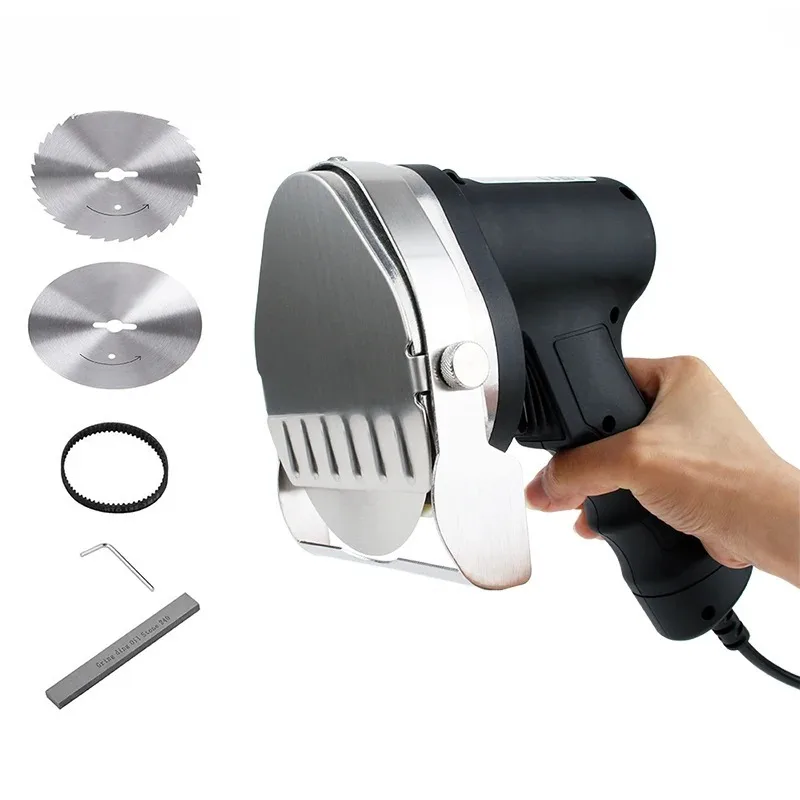 Electric Shawarma Knife Professional Turkish Kebab Slicer Stainless Steel Gyro Cutter Doner Meat Round Toothed Toothed 2 Blades
