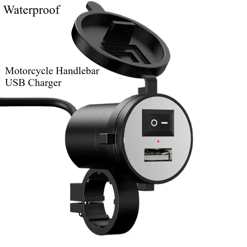 Waterproof Motorcycle Handlebar USB Charger 12V 5V-1.5A Moto Adapter Power Supply Socket for Phone Mobile Motorbike Accessories