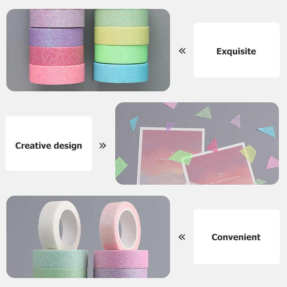 

12 Rolls Decorative Washi Tape Scrapbooking DIY Gift Wrapping Adhesive Tapes Multifunctional Versatile Creative Supplies