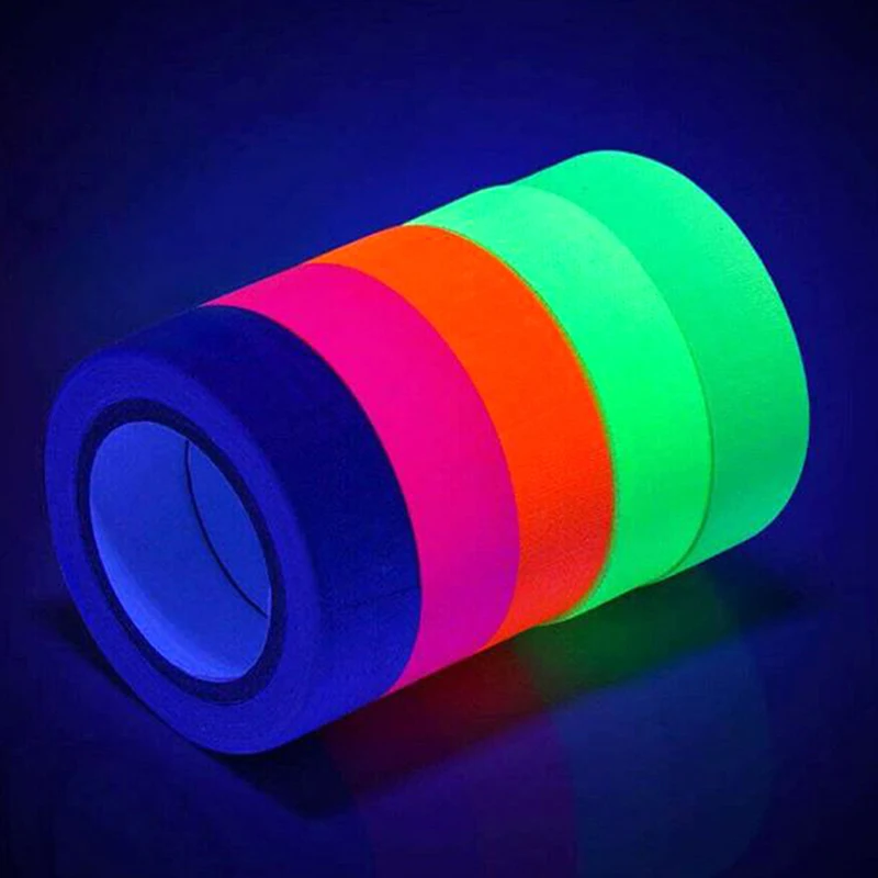 UV Reactive Tape Blacklight Fluorescent Tape Glow In The Dark Neon Gaffer