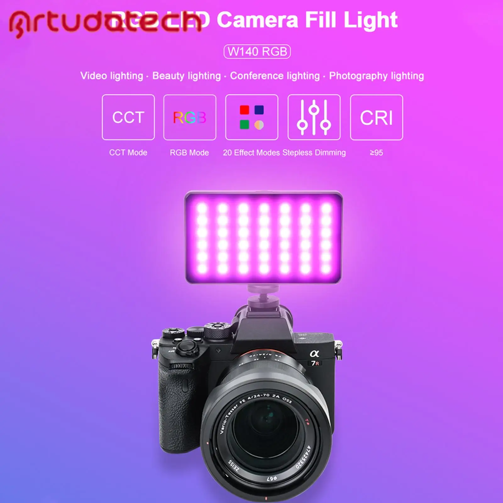 W140 RGB LED Video Light Fill Light Video Camera Mobile Phone Live Photography