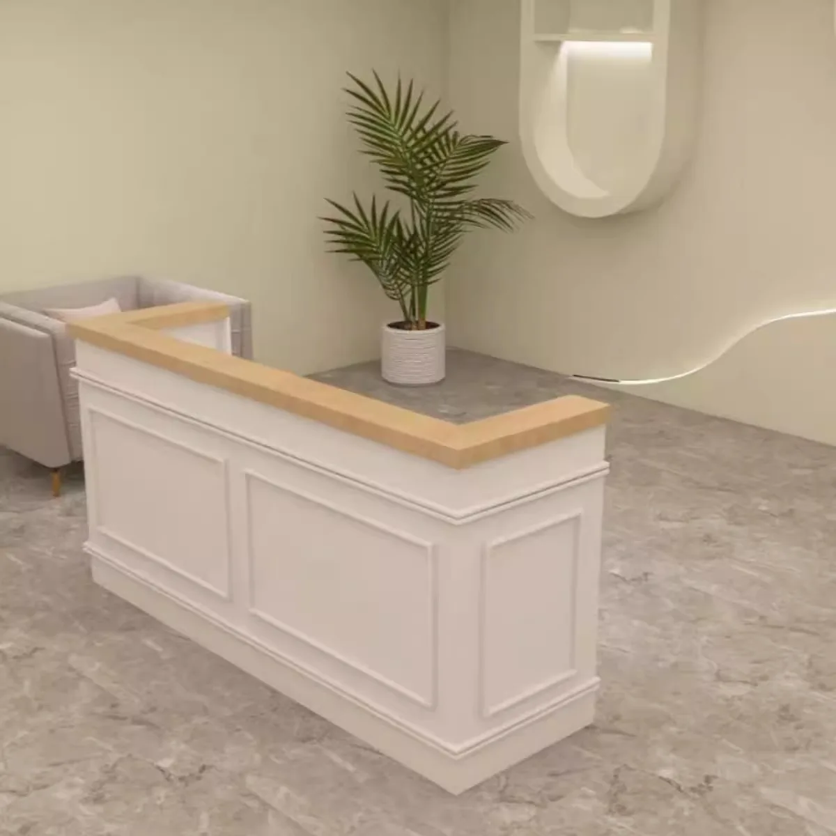 

Clothing store checkout page Simple women's clothing store Cream wind bar counter Small counter Commercial retro front desk