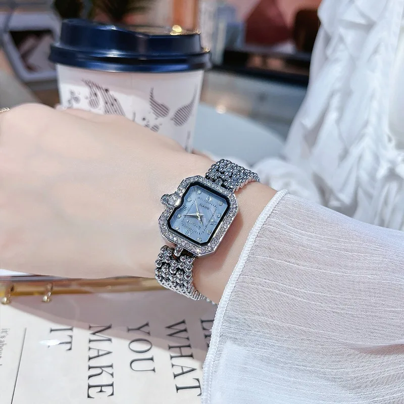 Reloj de lujo elegante a la moda resistente al agua para mujer, reloj de cuarzo rectangular retro para estudiantes, nuevo regalo de cumpleaños