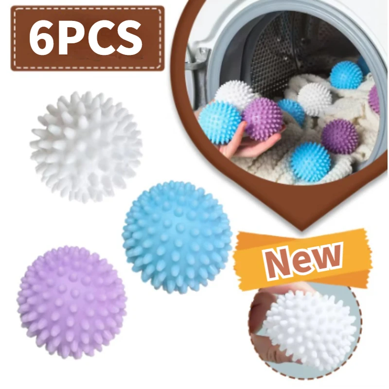 Laundry Balls Anti-Winding Magic Laundry Balls Drying Cleaning Ball Reusable Household Washing Machine Clothes Softener 6/1Pcs