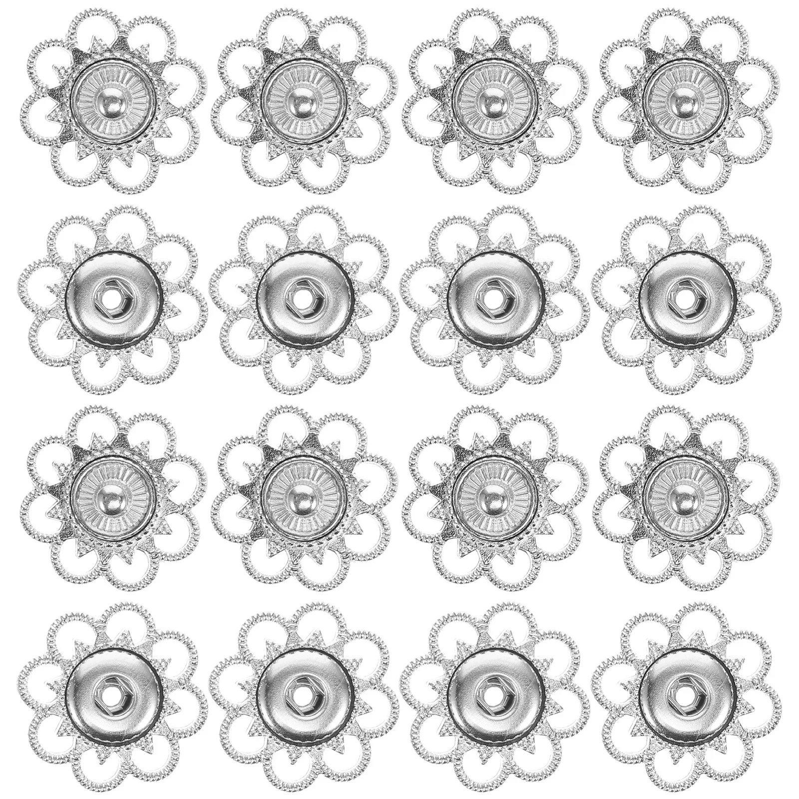 

20Pcs Metal Sewing Snap Buttons Alloy Flower Shape Fasteners for DIY Clothing Crafts Coats Hats Socks Kids Wear Decorative