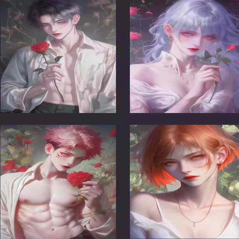 Anime Acrylic Art Cards Jujutsu Kaisen Characters Flower Butler Fashion Idol Blue Fantasy Gothic Collectors Set