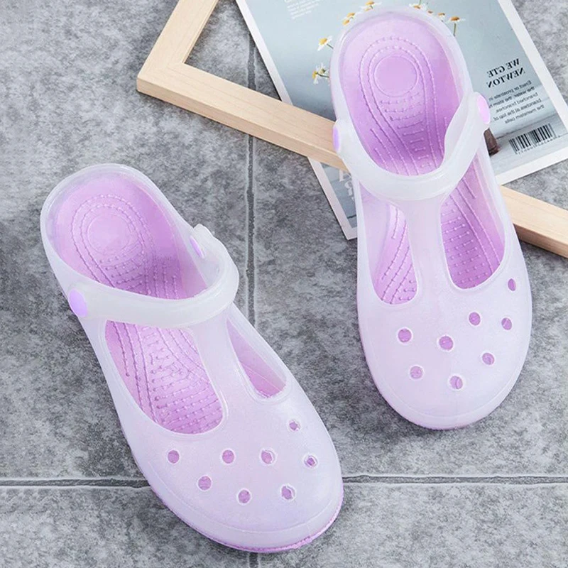 New Style Summer Slippers With A Sense Of Stepping On Poop, Thick-soled Jelly Shoes, Beach Shoes, Waterproof And Slip-resistant