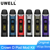 Clearance！Original Uwell Crown D Pod Mod Kit 1100mAh Battery 3ml Fit PA Coil 0.3ohm M Coil DTL RDL MTL Vape Vaporizer