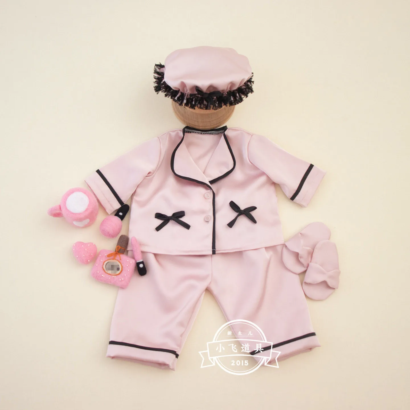 ❤️newborn-photography-clothing-hat-coat-pants-eye-mask-shoes-felt-prop-10pcs-set-studio-baby-girl-photo-props-pajamas-homewear
