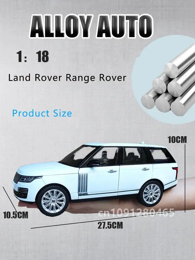 1:18 Simulatie Grote Land Rover Range Rover Legering Model Auto Geluid En Licht Trek Speelgoed Auto Jongens Collectie Decoratie Gift