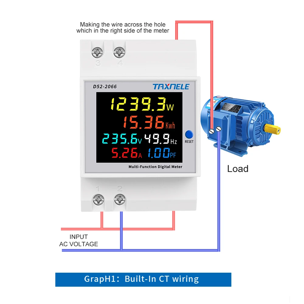 6IN1 din rail AC monitor 110V 220V 380V 100A Voltage Current Power Factor Active KWH Electric energy Frequency meter VOLT AMP