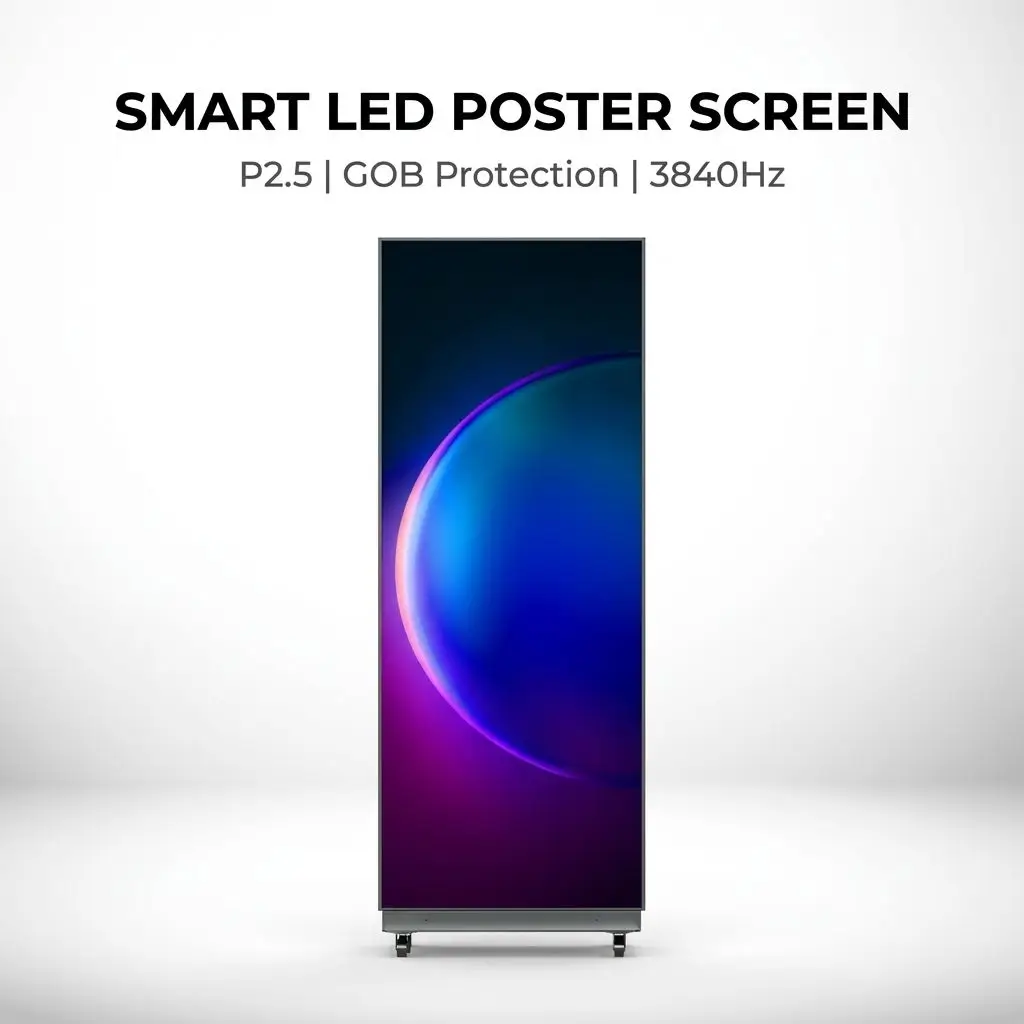 Wholesale Custom Smart P2.5 GOB Indoor/Outdoor Floor Standing 4K HDR10 LED Poster for Retail Store Shop Commercial Signage