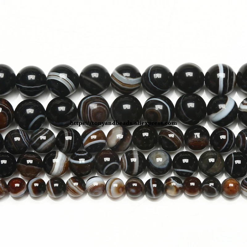 Natural Stone AAAA Quality Coffe Sardonyx Agate Round Loose Beads 6 8 10 12MM Pick Size For Jewelry Making