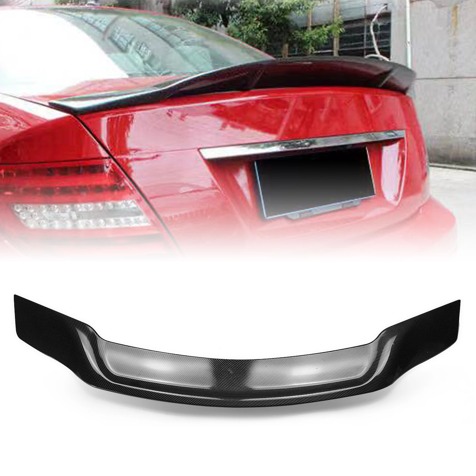 

R Style Rear Trunk Lid Spoiler Wing Splitter Lip For Mercedes Benz W204 C Class 4 Door 2008-14 C200 C250 C300 C350 C63 AMG Sedan