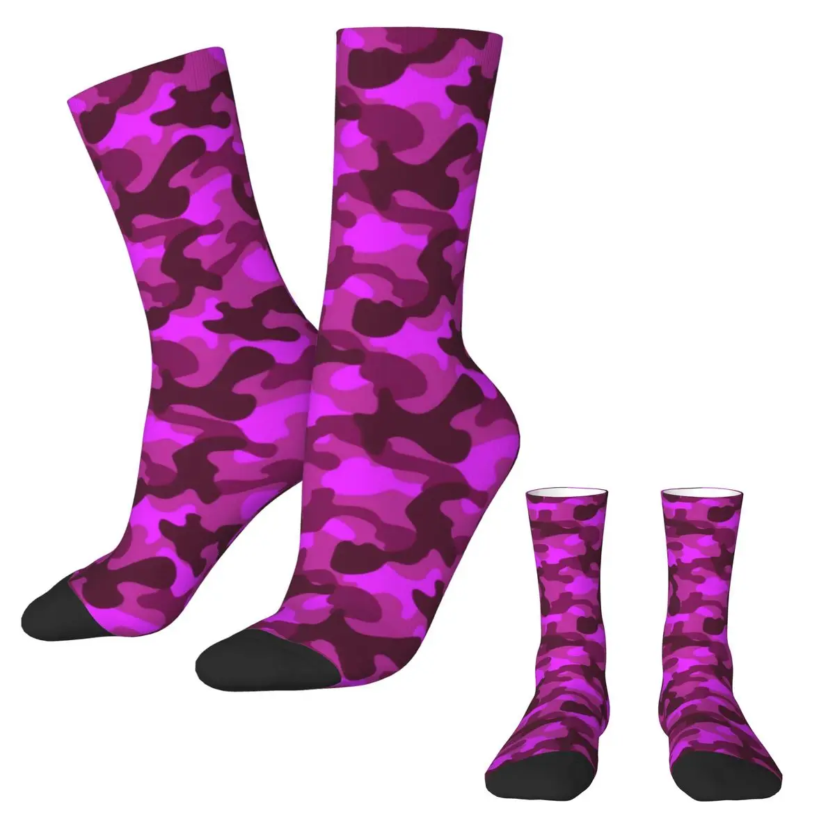 Army Camo Print Stockings Pink Camouflage Custom Modern Socks Autumn Non Slip Socks Girls Cycling Soft Socks