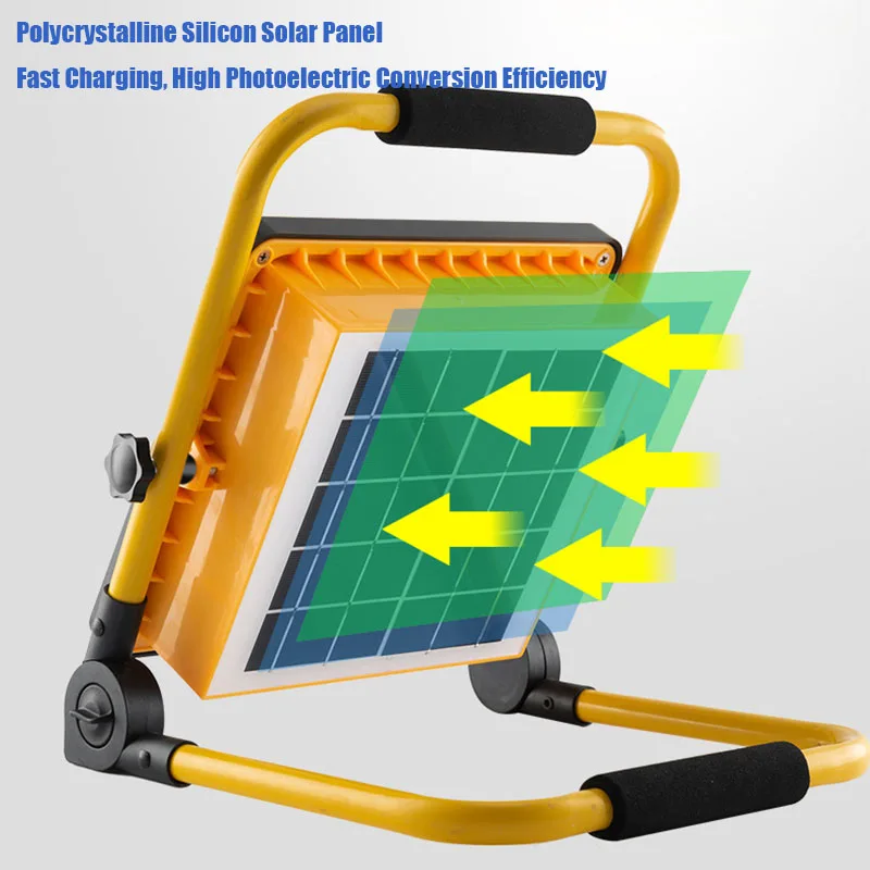 VOLODYMYR USB Rechargeable Floodlight Outdoor Solar Light Portable High Brightness Waterproof Spotlight for Car Repair Check