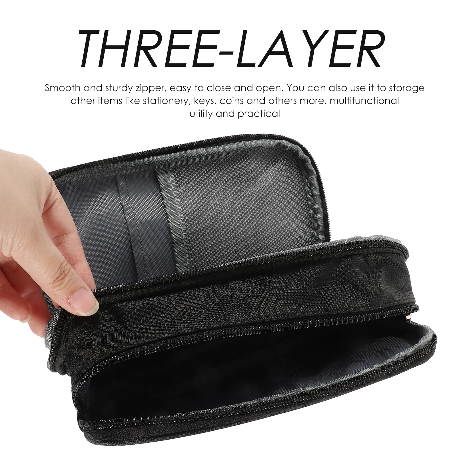 

Pencil Case and Pouch Cases for School Teens Bag Simple Organized Multi-layer Supplies High Capacity College