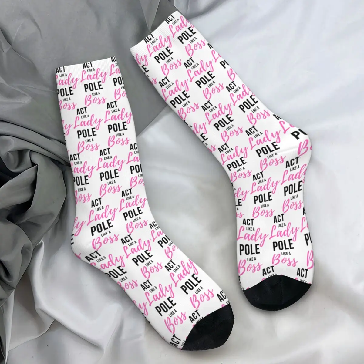 Act Like A Lady Pole Like A Boss - Pole Dance Socks Novelty Stockings Winter Non Skid Men's Sock Breathable Design Climbing Sock