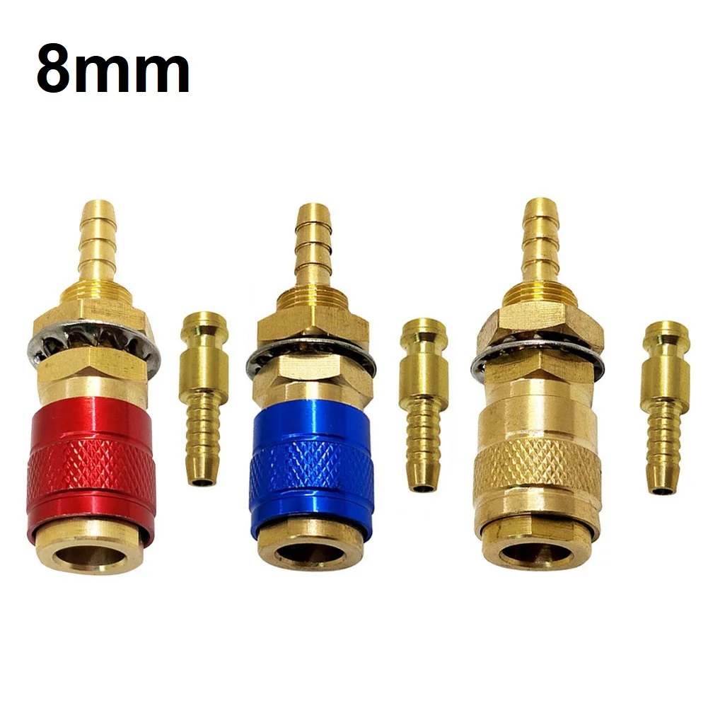 1/3pcs Water Cooled Gas Adapter Quick Connector Fitting 8mm With Hose Quick Connect For TIG Welding Torch Tools