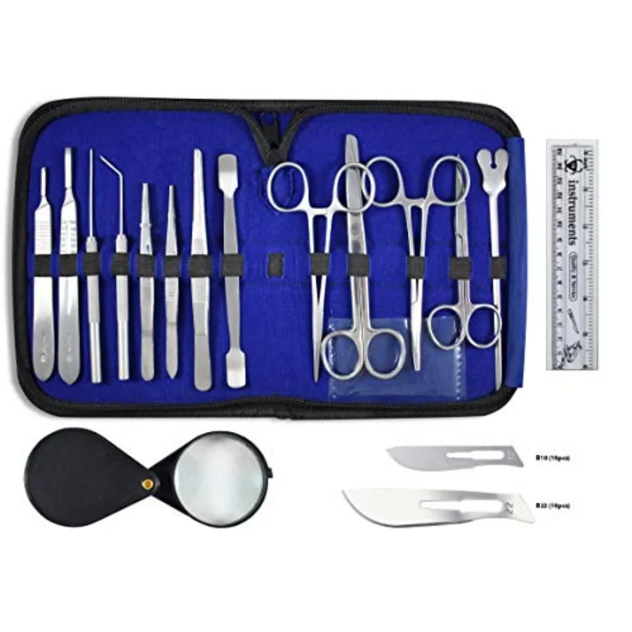 

-DR78662 36 Pcs Comprehensive Dissection Kit Made with Surgical Stainless Steel. Ideal for Biology Anatomy Botany and Veterinar