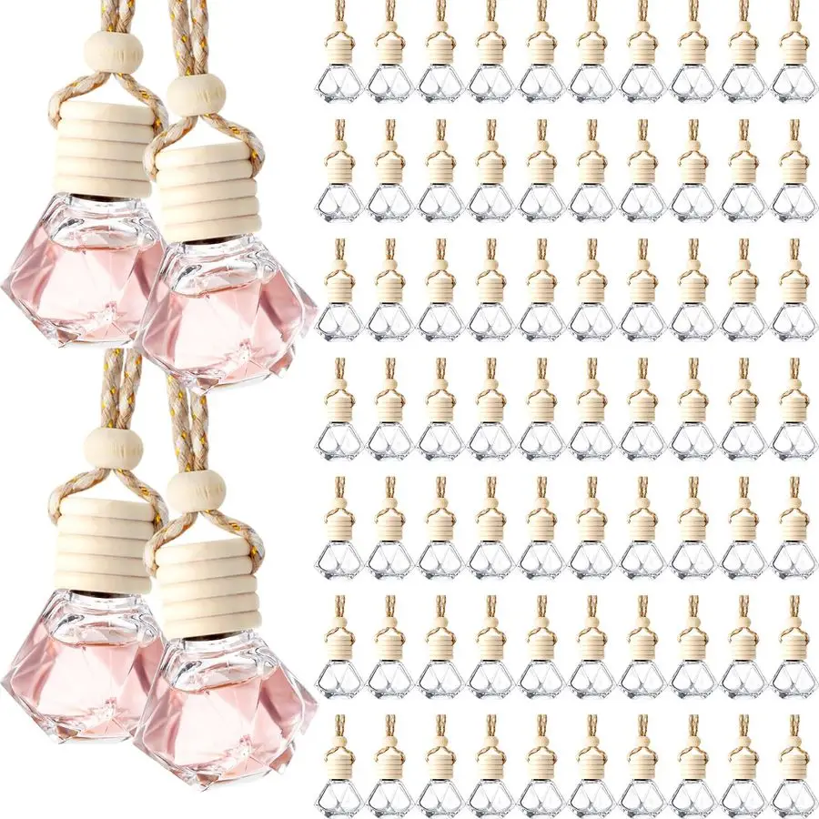 

8ml 400pcs Hanging Air Freshener Diffuser Bottle Bulk Empty Glass Perfume Bottles Refillable Aromatherapy Essential Oils Pendant
