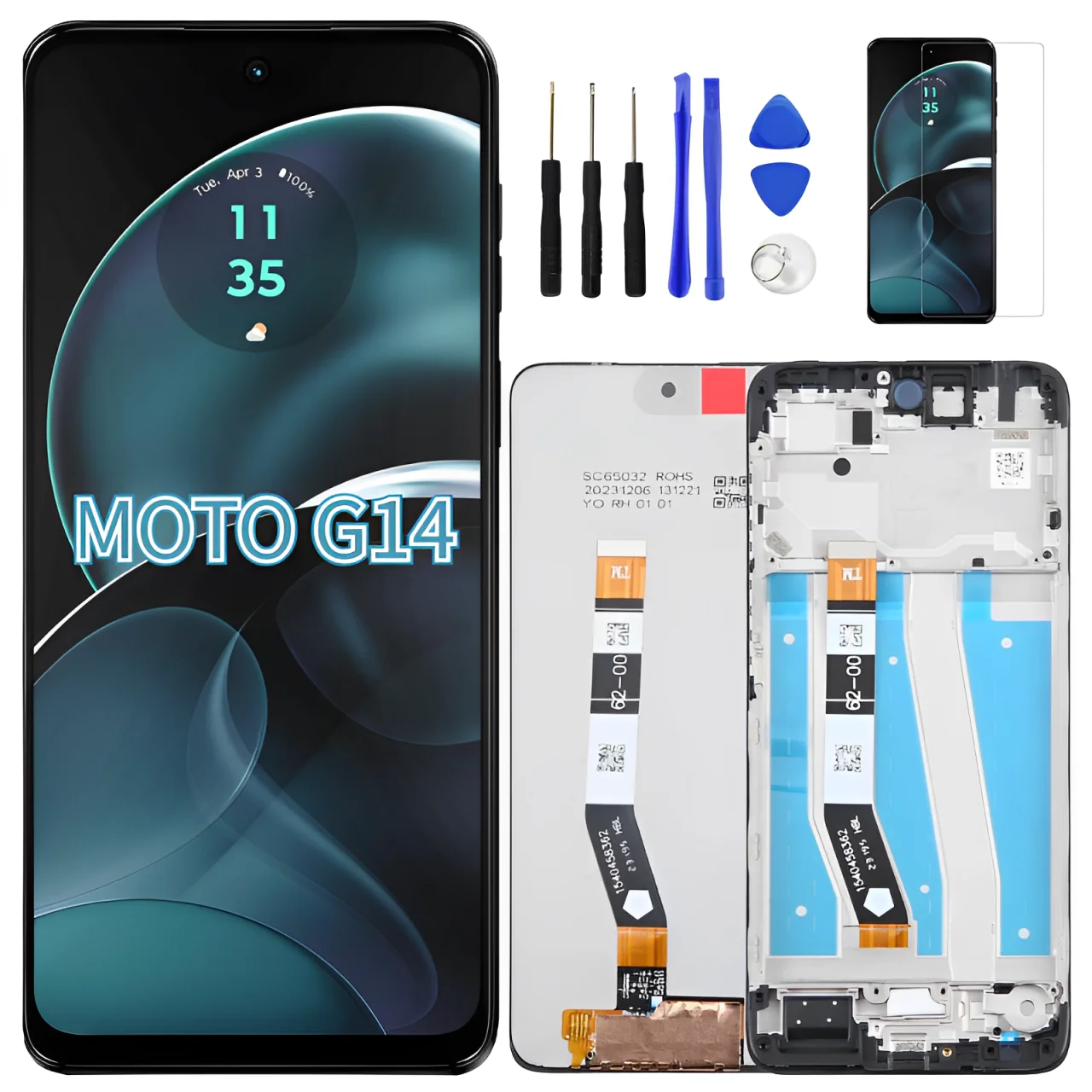 For Motorola Moto G14 PAYF0010IN XT2341 LCD Touch Screen Digitizer Display Replacement 6.5\