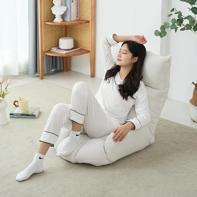 Foldable Floor Sofa Tatami Backrest Lounger for Bedroom Portable Bay Window Chair Adjustable Recliner
