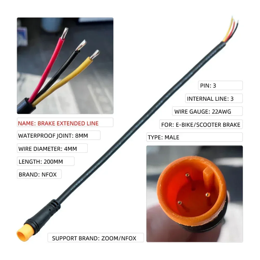 Câble Frein Vélo Connecteur REIUAFWYGV 20CM M6 2 3 4 5 6 Pin Bicycle Butt Connector Wiring Line Scooter Brake Cable Pluger Signal Connecting Sensor(1pcs Female,5Pin Connecteur Signal 20 Cm