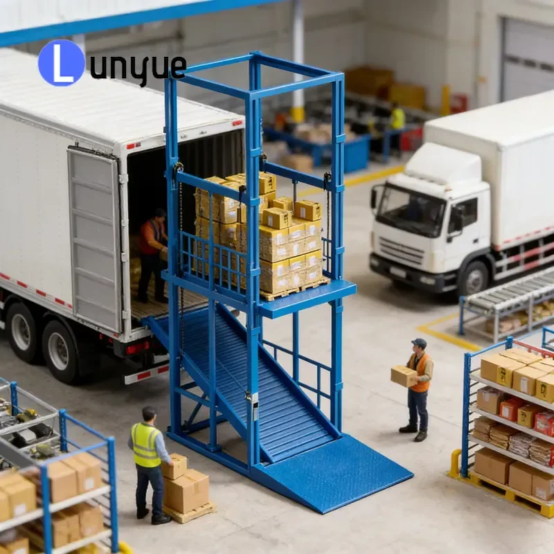 Heavy Duty Hydraulic Freight Elevator Industrial Cargo Lift Steel Construction Wireless Control High Load Factory Lifting