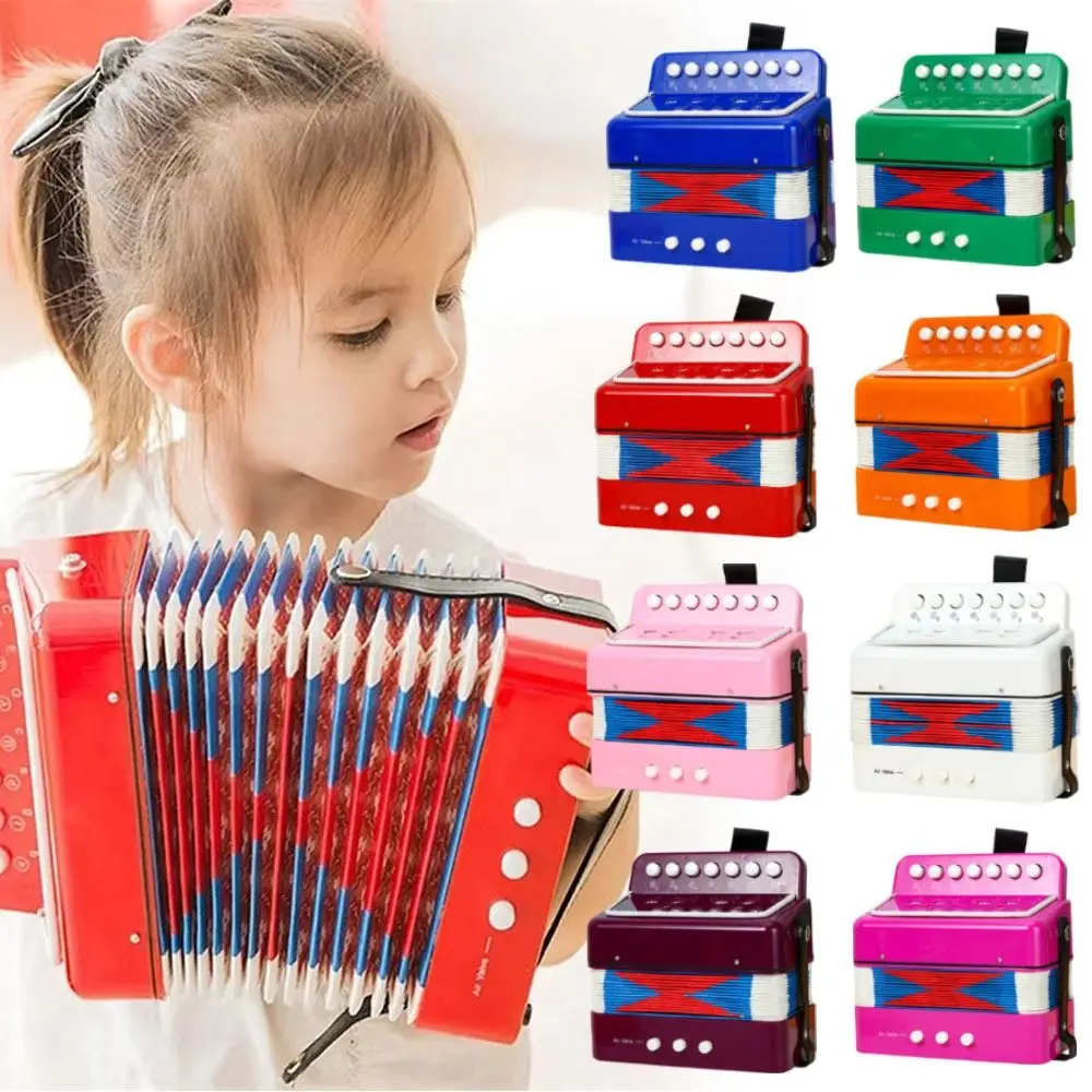 7 Keys 3 Air Button Kids Baby Accordion ABS 7 Keys 2 Bass Children Toddlers Accordions Mini Portable Playing Musical Instruments