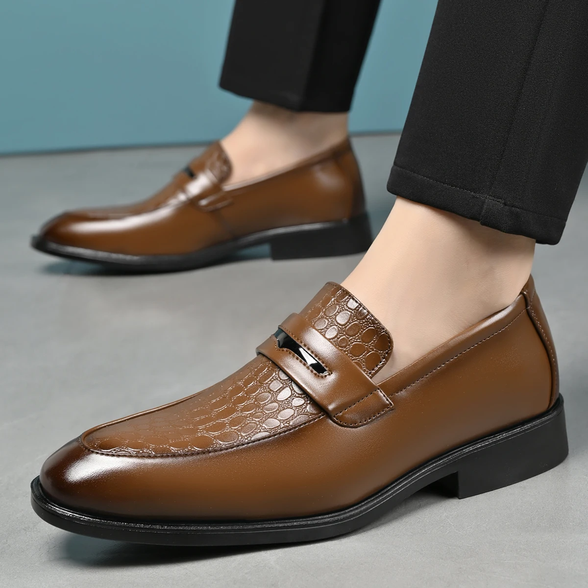 

Men Loafers PU Professional Classic Business Banquet Men Shoes Size 38-48