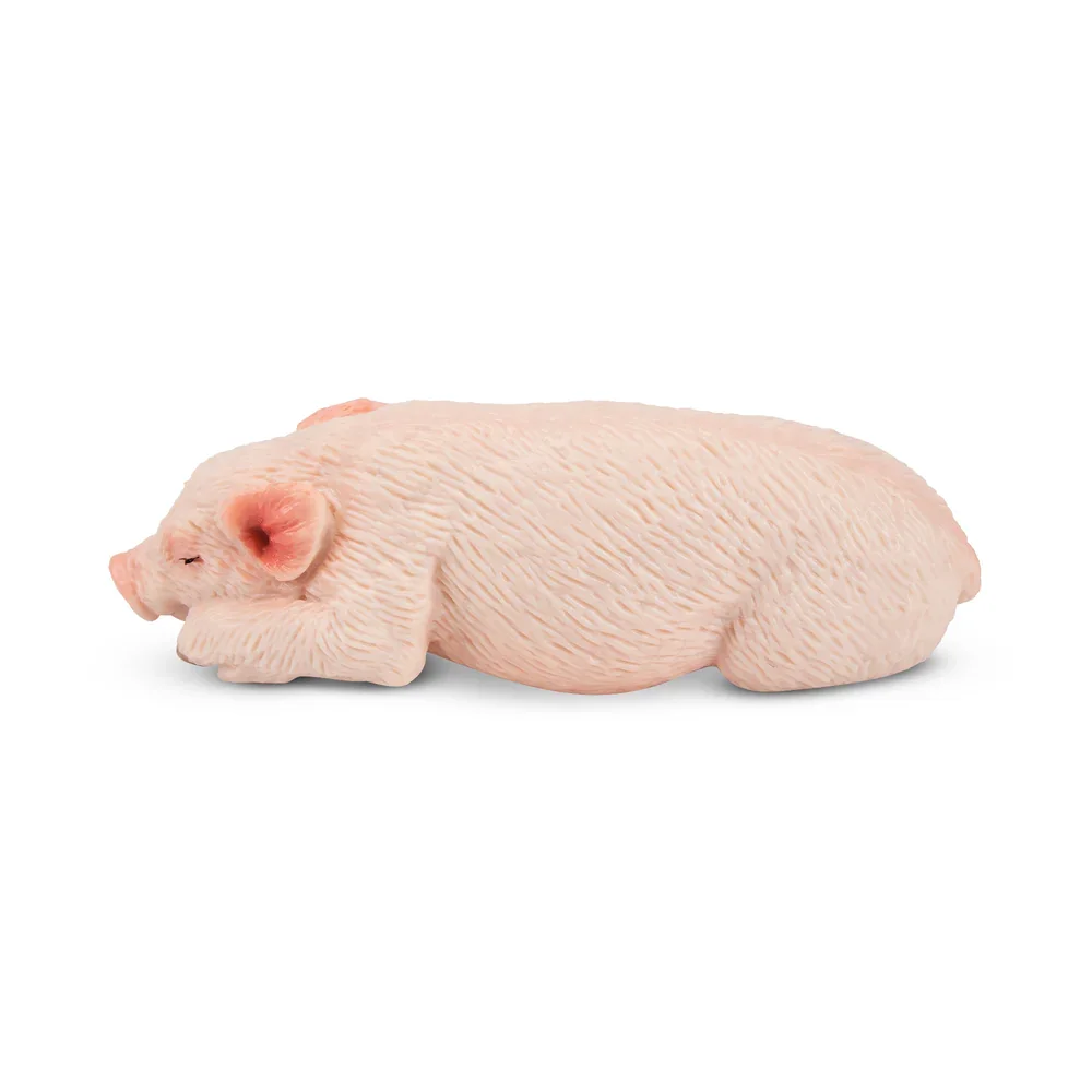 Toymany simulación durmiendo lechón rosa granja Animal modelo juguete Mini figuras muñecas figuras de acción juguetes niños regalo pastel decoración