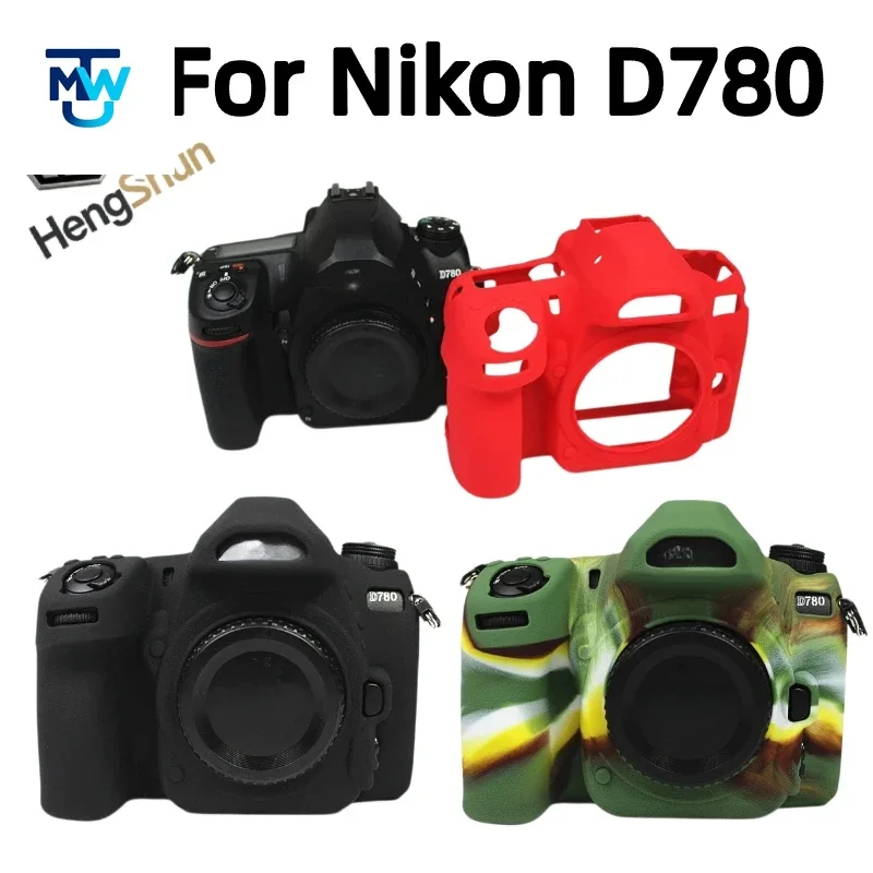 Soft Rubber Cover ，For Nikon D780 Silicone Case Camera Protective Case Camera bag Lychee Texture + 1PCS Free Tempered Film