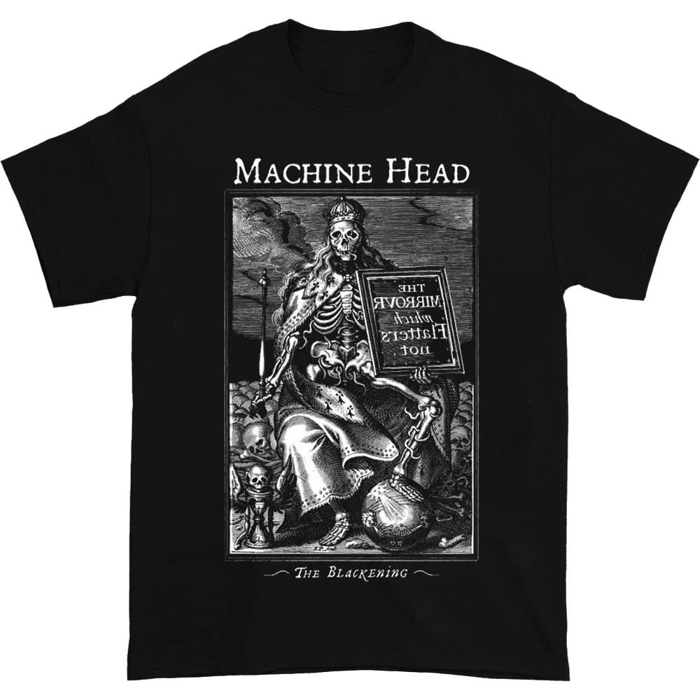 MACHINE HEAD Heavy Metal Band Inspired Graphic Tee Skeleton King Cotton Shirt for Fans