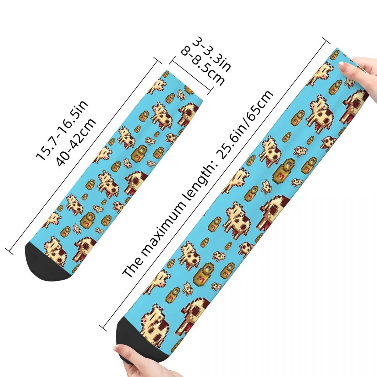 Cows Stardew Valley Popular Game Kawaii Socks Shopping Cartoon Pattern Socks