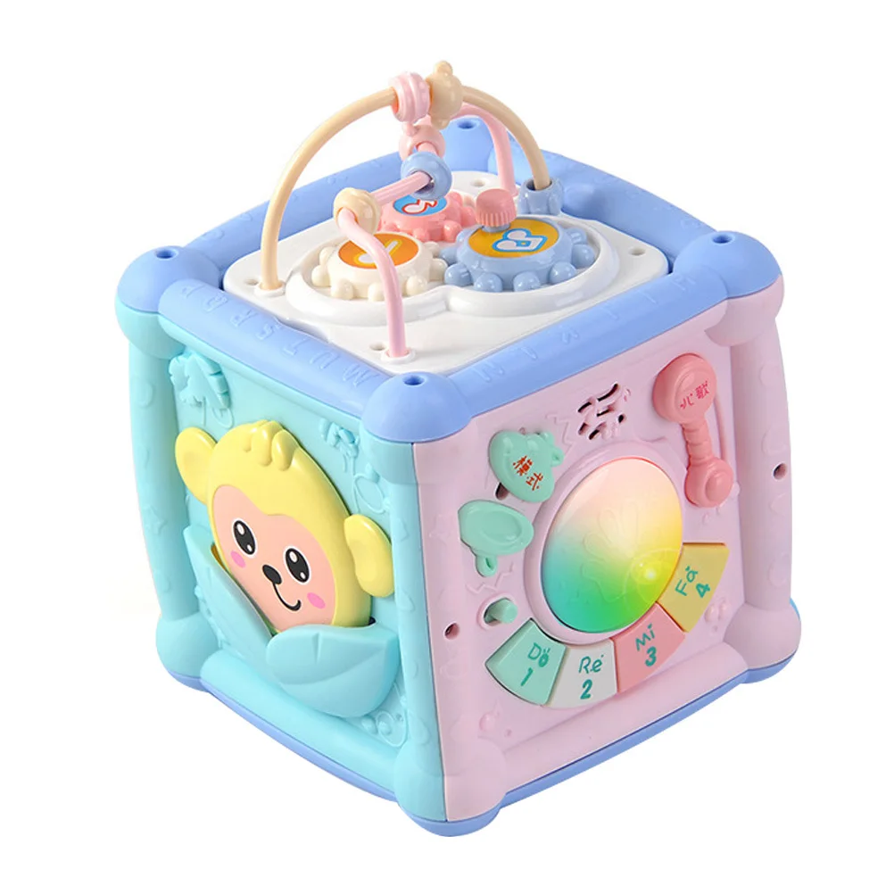 6 جوانب للأطفال تعلم طبلة يدوية متعددة الوظائف ألعاب تعليمية للأطفال الصغار لعبة تنوير الموسيقى المطابقة