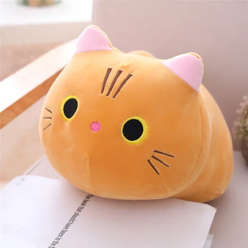 Bonito Gato Macio Travesseiro De Pelúcia, Almofada Do Sofá, Brinquedo De Pelúcia Kawaii, Boneca Animal De Desenhos Animados Recheados, Presente Adorável, 20cm, 1Pc