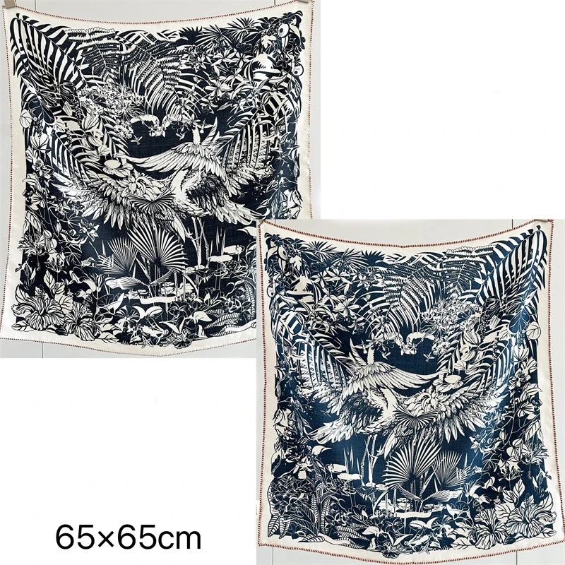 

Double Side Soft Scarf Luxury Winter Shawls Silk Wool Scarfs Square Warm Bandanas Cashmere Pashmina 65CM Lover Head Gift