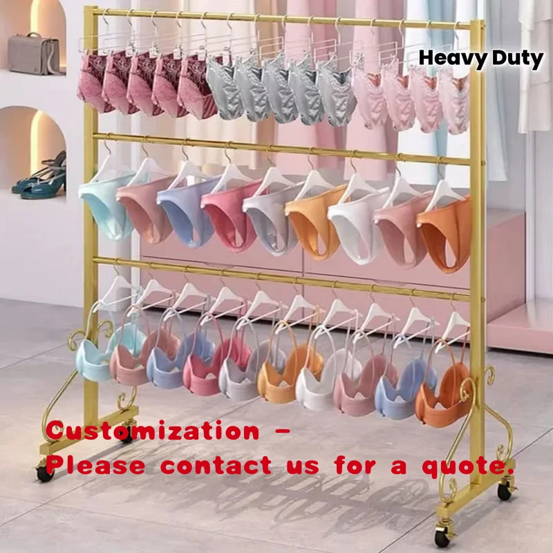 

custom.Customized Heavy-duty Mobile 3-layer Floor-standing Underwear Bra and Swimsuit Display Stand with Wheels