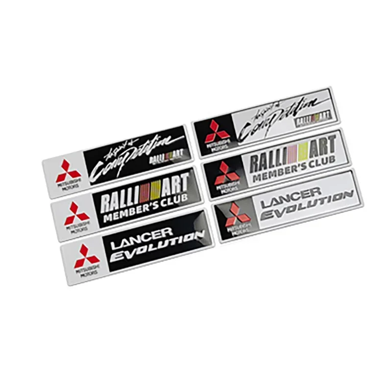 

Aluminum for Mitsubishi Lancer EX Outlander Pajero ASX Eclipse Cross Ralliart EVO Grandis Car Sticker Side Badge Trunk Decal