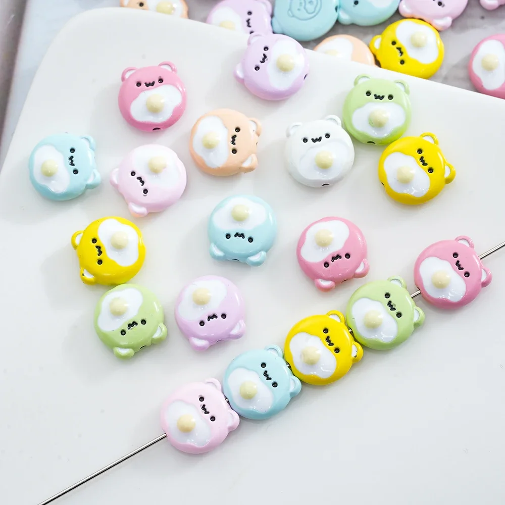 5pcs Cartoon Dripping Oil Cute Bear Bead  Metallic Colorful Violent Bear Bead Wholesale DIY Jewelry Accessories Matreial