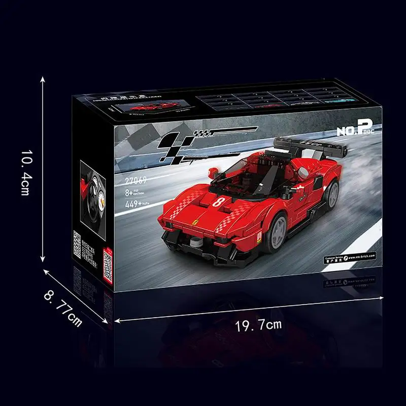 MOLD KING 27069 449 pezzi Mini serie di auto di lusso Building Blocks Kit di montaggio fai da te Puzzle educativo giocattolo per ragazzi regalo di Natale