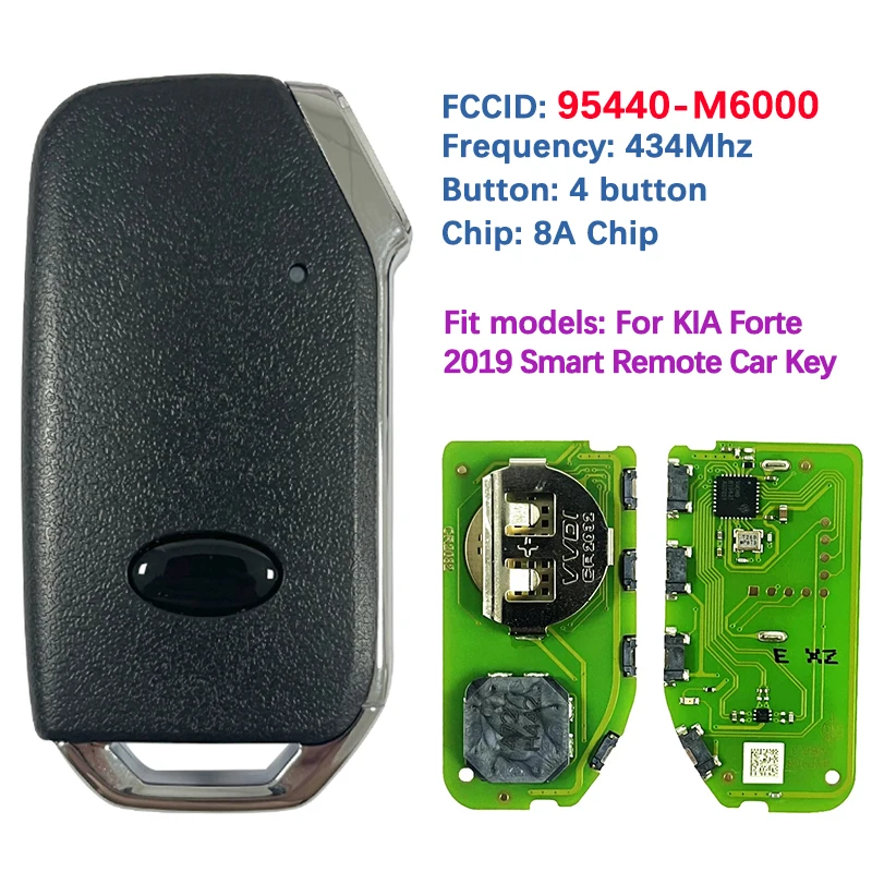 CN 051235   Aftermarket 4-przyciskowy inteligentny klucz bezkluczykowy pilot FCC 95440-M6000 433MHZ 8A Chip CQOFD00430 dla KIA Forte 2018-2020