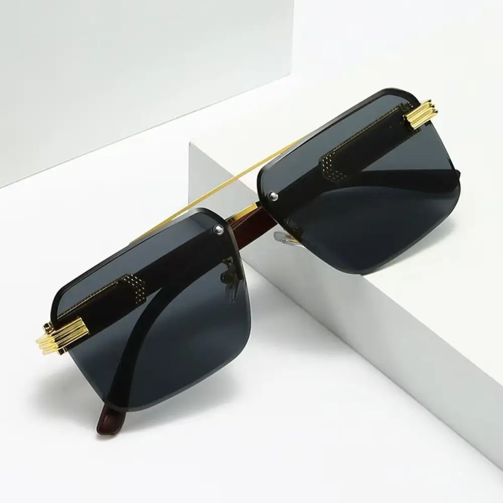

Personality UV 400 Rimless Sunglasses Square Frame Marble Pattern Men Sunglasses Korean Style Punk Driving Eyewear Female